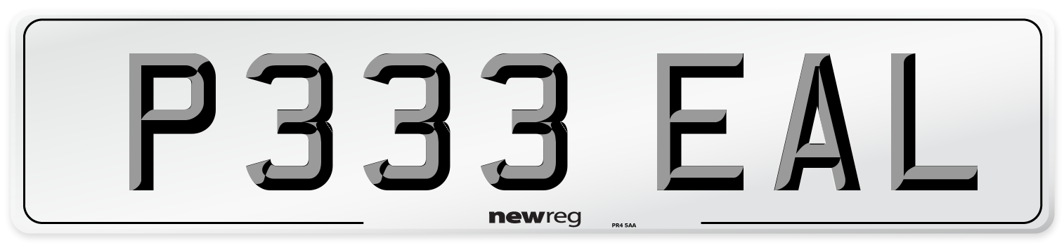 P333 EAL Number Plate from New Reg